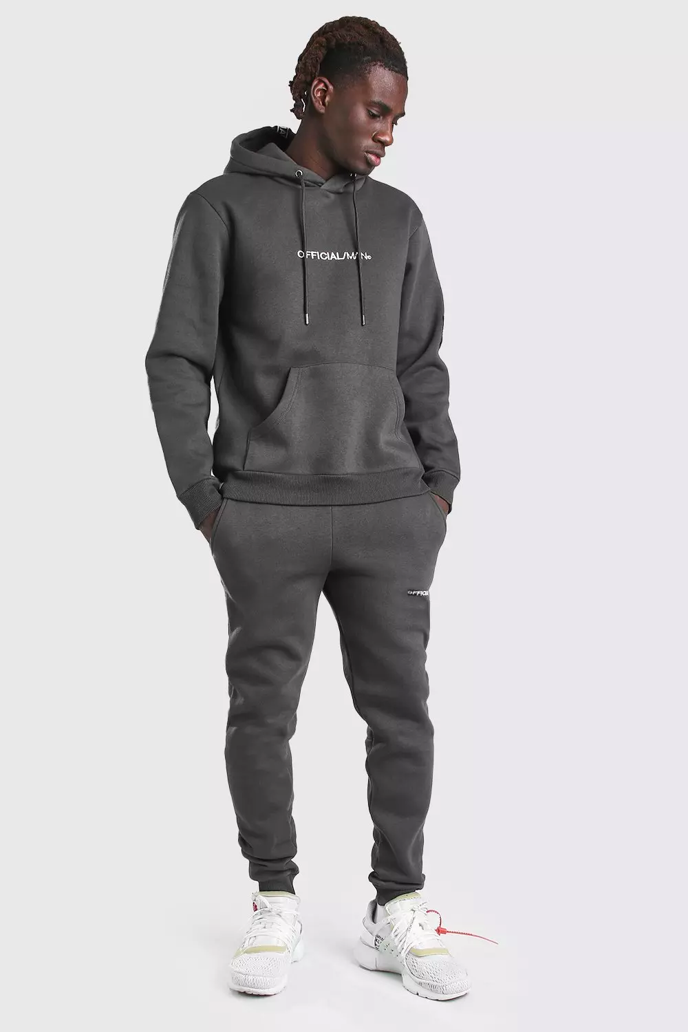 Grey hooded cheap tracksuit